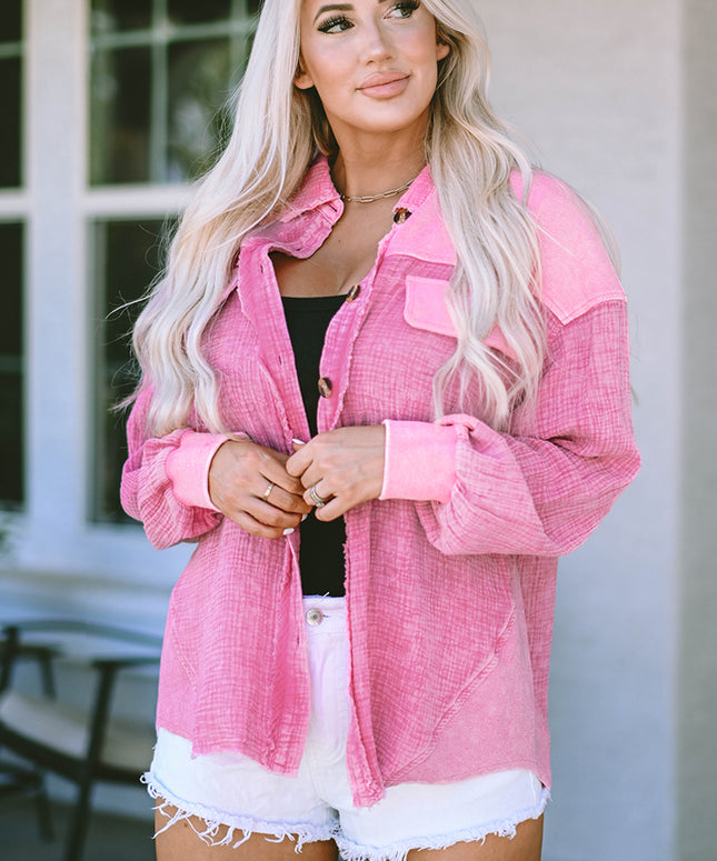 Rose Mineral Washed Cotton Shacket